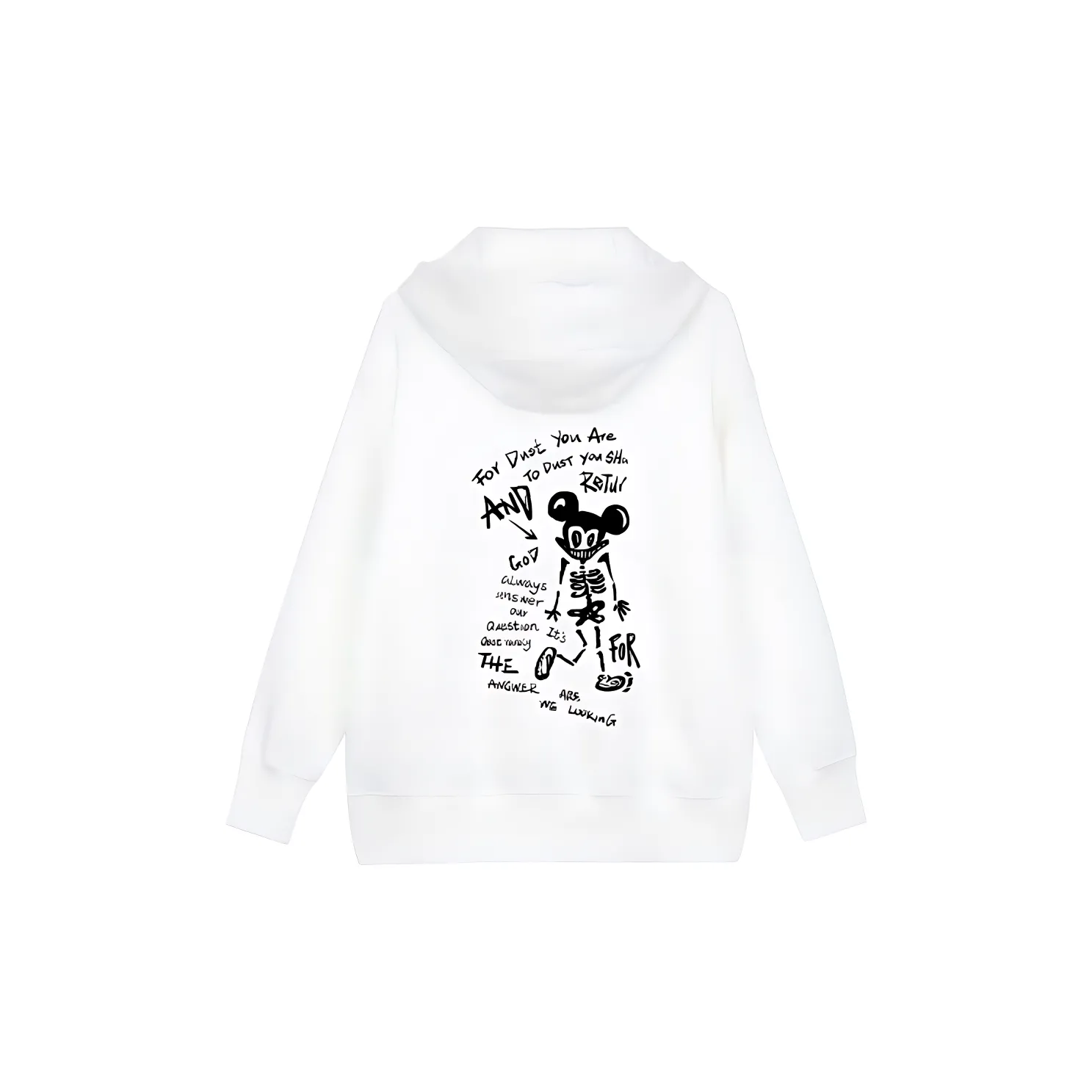 Custom Nike Sweatshirt White With Sketchy Black Patterns