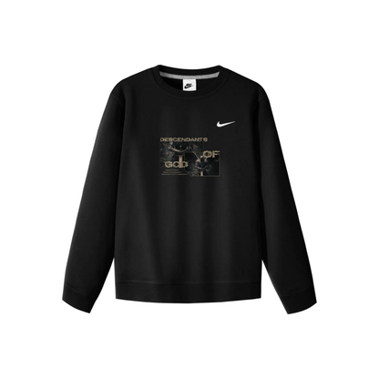 Custom Nike Sweatshirt With Descendants of God Graphic Black