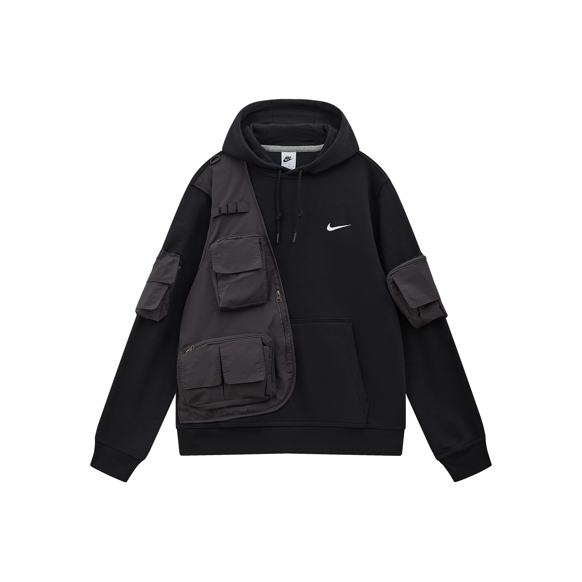 Custom Nike Sweatshirt With Utility Pockets Black Design