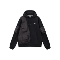 Custom Nike Sweatshirt With Utility Pockets Black Design