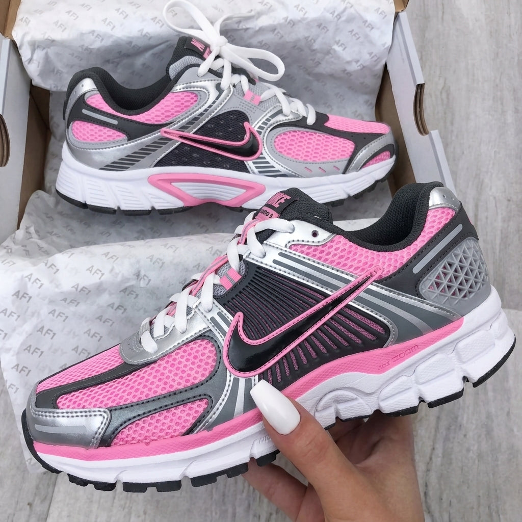 Custom Nike V5 RNR Shoes Mesh Panels Pink Silver Black