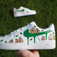 Hand Painted Money Bag Custom Air Force 1 Sneakers