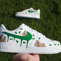Hand Painted Money Bag Custom Air Force 1 Sneakers