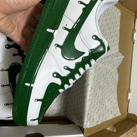 Unique Green Drip Hand-Painted White Custom Air Force 1 Custom Sneakers Unisex Casual Streetwear Fashion Comfortable Daily Shoes