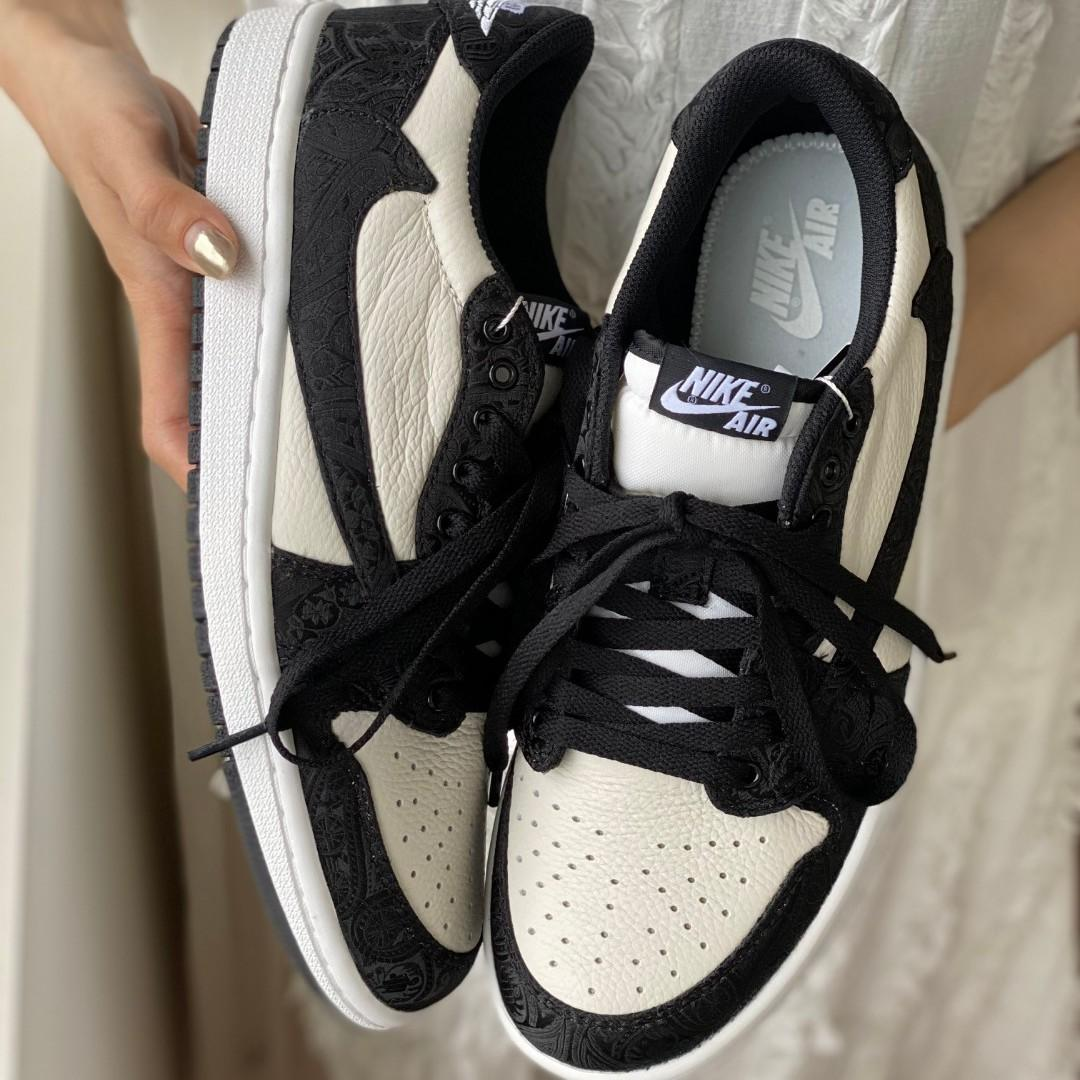 Hand Painted Black & White Custom Air Jordan 1 Sneakers