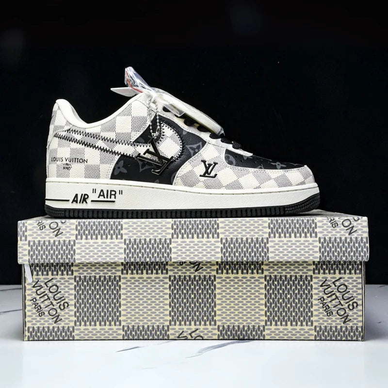 Hand Painted Custom Air Force 1 Checkered Sneakers