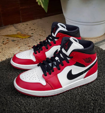 Hand Painted Custom Red Black Air Jordan 1 Sneakers