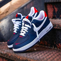 Hand Painted Navy Red Custom Air Force 1 Sneakers