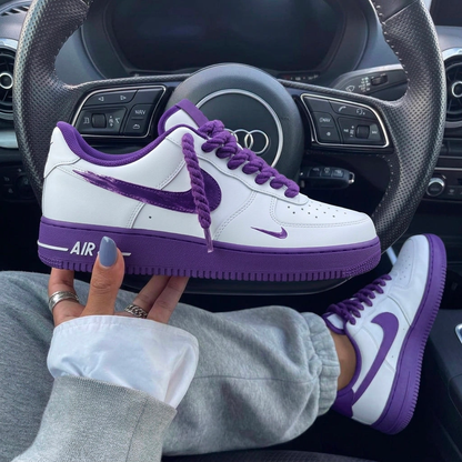Custom Hand Painted Purple Air Force 1 Sneakers