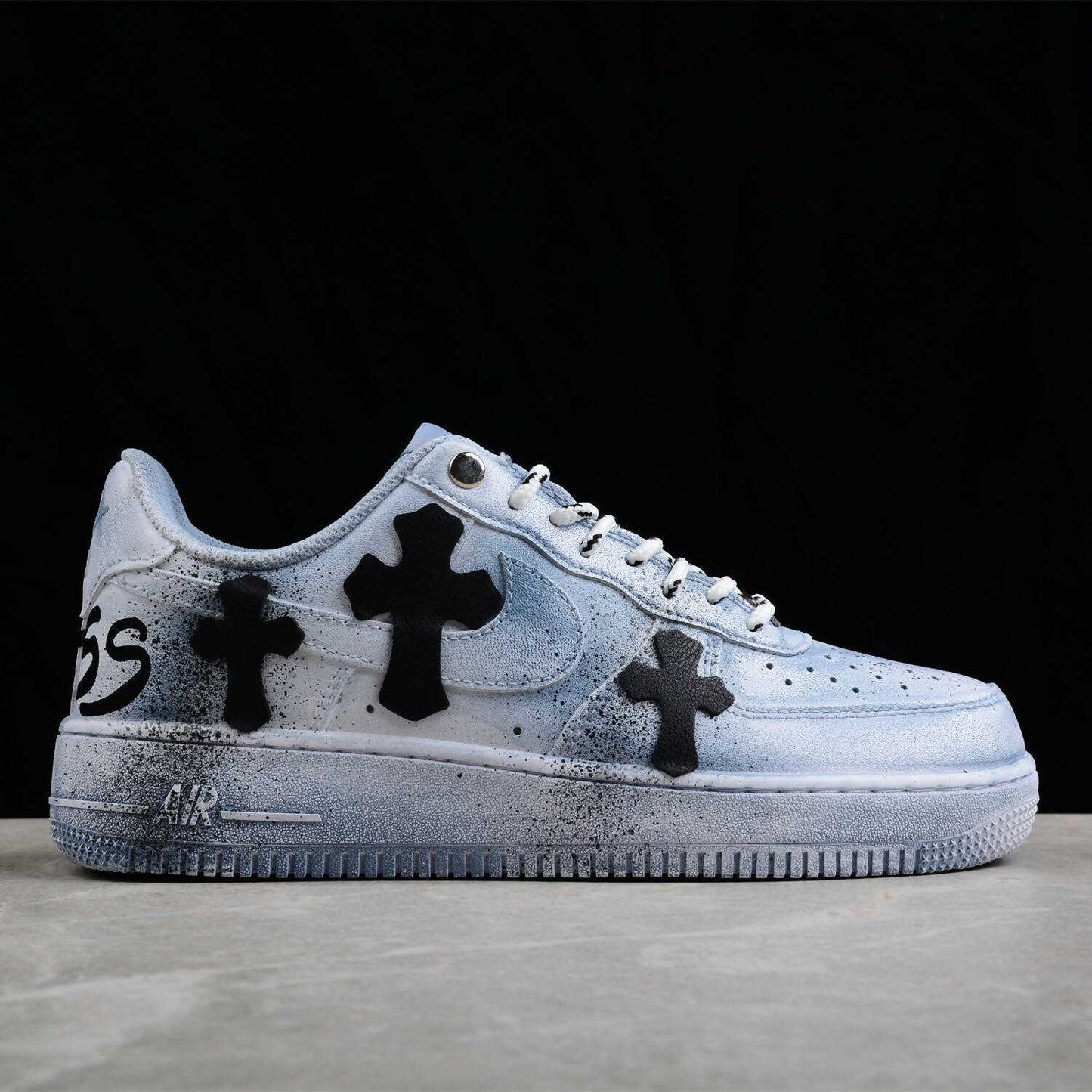 Nike Air Force 1 Shadow Weiß Schwarz Custom
