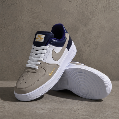 Hand Painted Grey Navy Custom Air Force 1 Sneakers