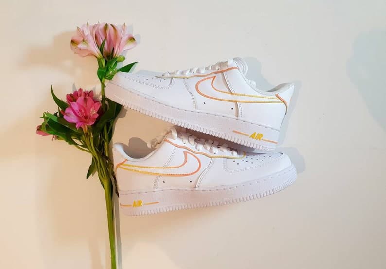 Yellow and Orange Ombré_ Painted Tick Mid-soles