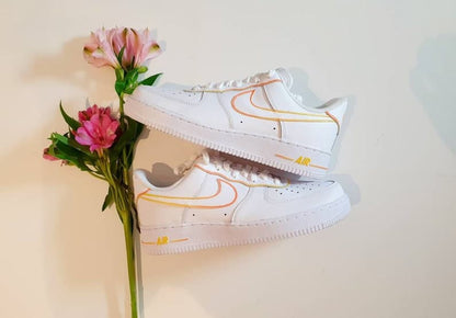 Yellow and Orange Ombré_ Painted Tick Mid-soles
