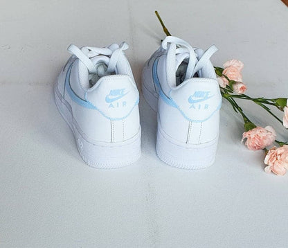 Baby Blue Tick Hand-painted Custom Nike Air Force 1