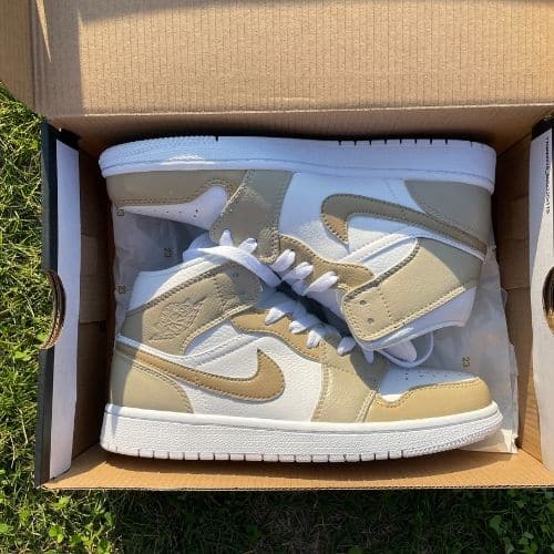Custom Air Jordan 1 Mid Cream