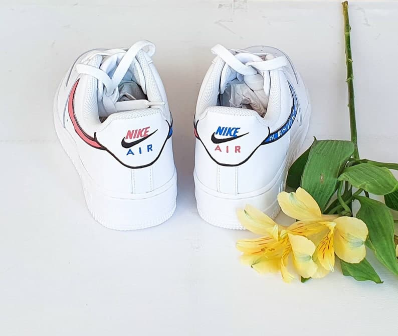Brick Red and Navy Blue Design Custom Air Foce 1