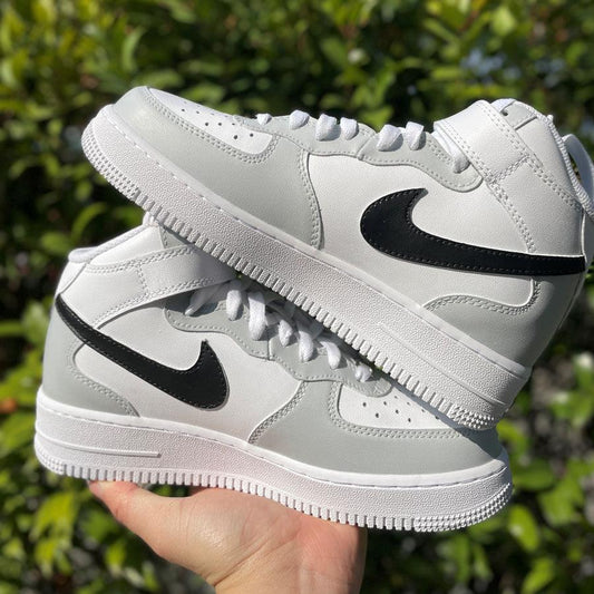 custom air force 1 grey black