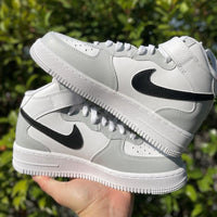 custom air force 1 grey black