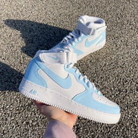 Custom Nike Air Force 1 Mid Baby Blue