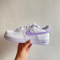 Custom Air Force 1 lilac Swoosh & Details