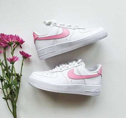 Pink_ Painted Tick and Back Design Custom AF1's