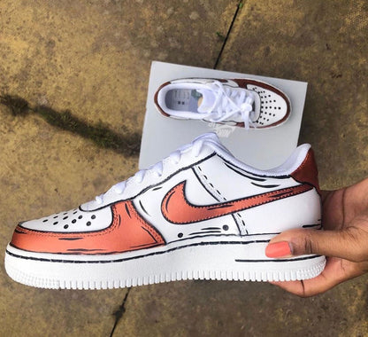 Custom Air Force 1 Cartoon Rose Gold