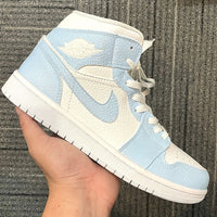 Custom Air Jordan 1 X Baby Blue White Swoosh