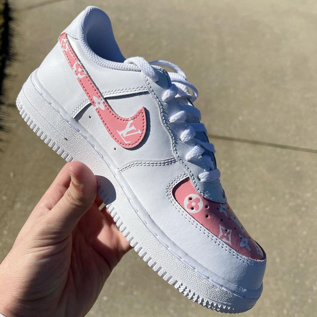 Pink Louis Vuitton custom Air Force 1
