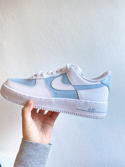 Custom Air Force 1 Baby Blue Colour Block