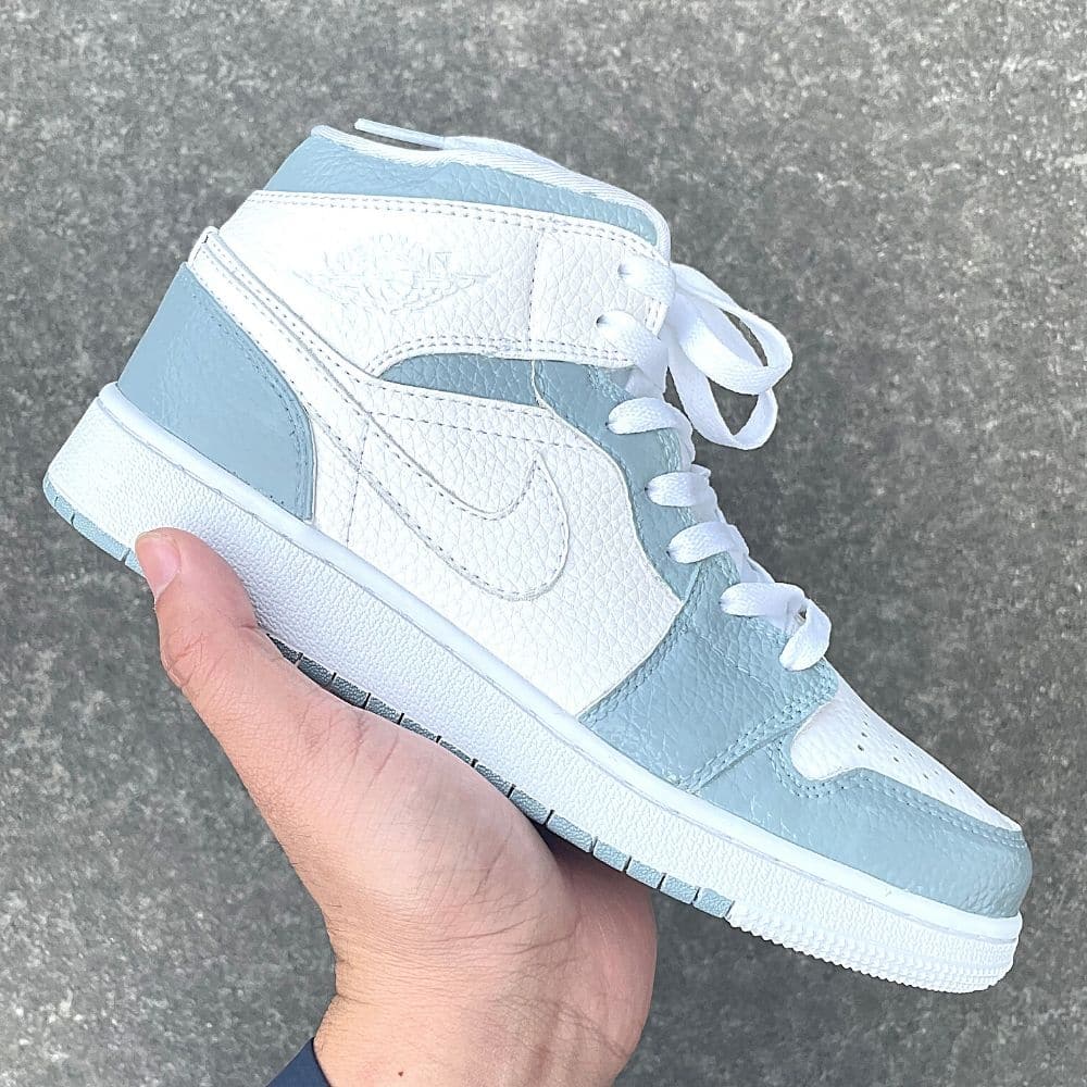 Custom Air Jordan 1 X Gray green