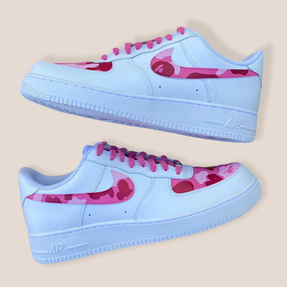Custom Air Force 1 af1 pink Bape