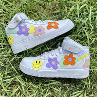 Custom Air Force 1 Hippie 70s Smiley Face