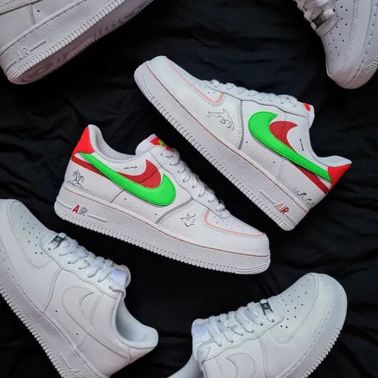 Personalized Green Swoosh Nike Air Force 1