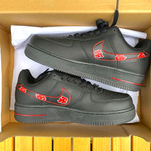 Custom Air Force 1 X Black and Red clouds