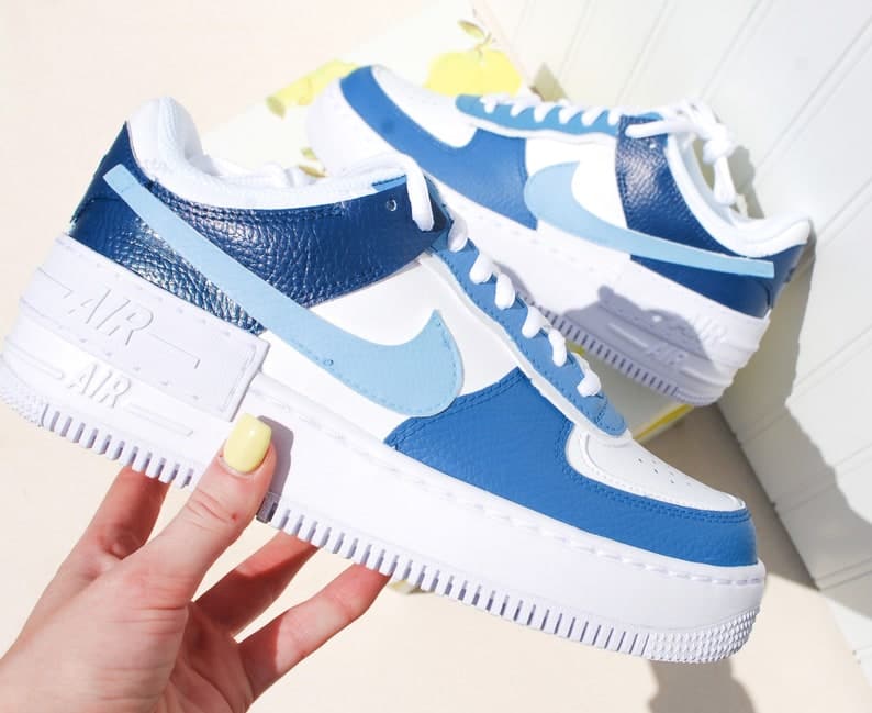 Custom Air Force 1 Shadow Handpainted Colorblock Design Me