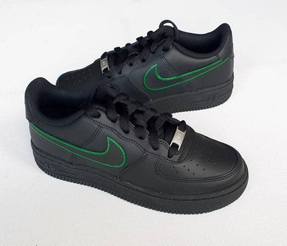 Painted Tick Design Custom Black Nike Air Force 1