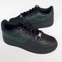 Painted Tick Design Custom Black Nike Air Force 1
