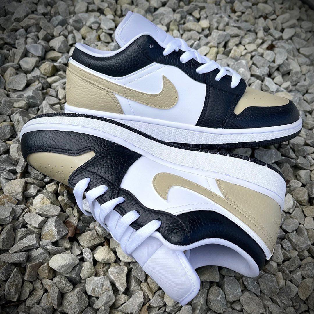 Custom Air Jordan 1 Beige Black