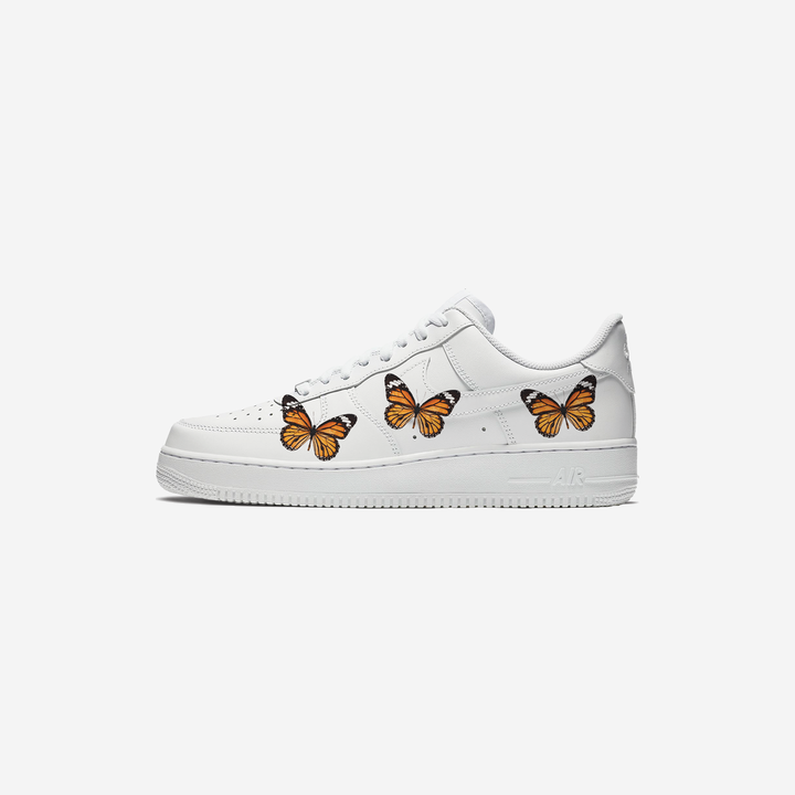 Custom Nike Air Force 1 Orange Butterfly