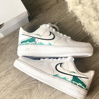 Custom Air Force 1 All White Ocean