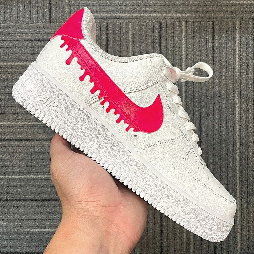 Custom Air Force 1 X Drip Red Colour