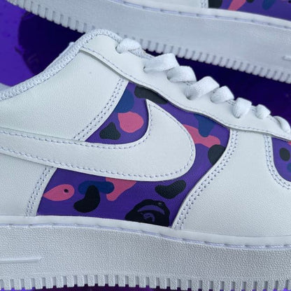 Custom Air Force 1 Purple painted Bape