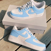 Custom Nike Air Force 1 Colorblock Baby Blue