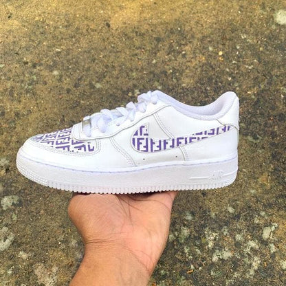 Custom Air Force 1 Purple Fendi