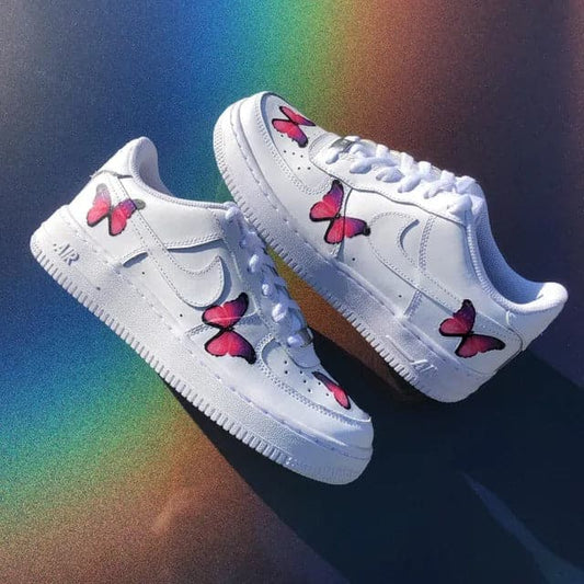 Custom Air Force 1 Purple/pink fade Butterfly