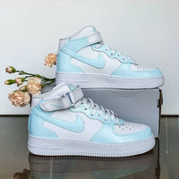 Baby Blue Colour Block Hand-painted Custom Nike AF1
