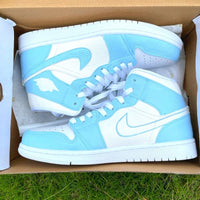 Custom Air Jordan 1 X Baby Blue White Swoosh