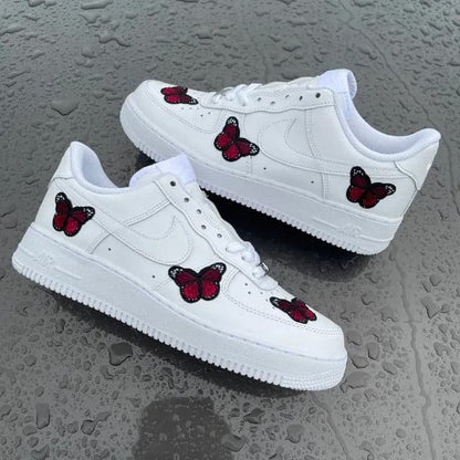 Custom Air Force 1 red butterfly