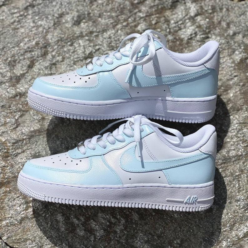 Custom Nike Air Force Ones Baby Blue