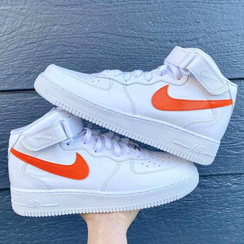 Custom Orange Nike Air Force Ones